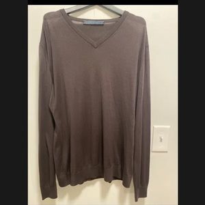 KITON BROWN V NECK MENS SWEATER $1995.